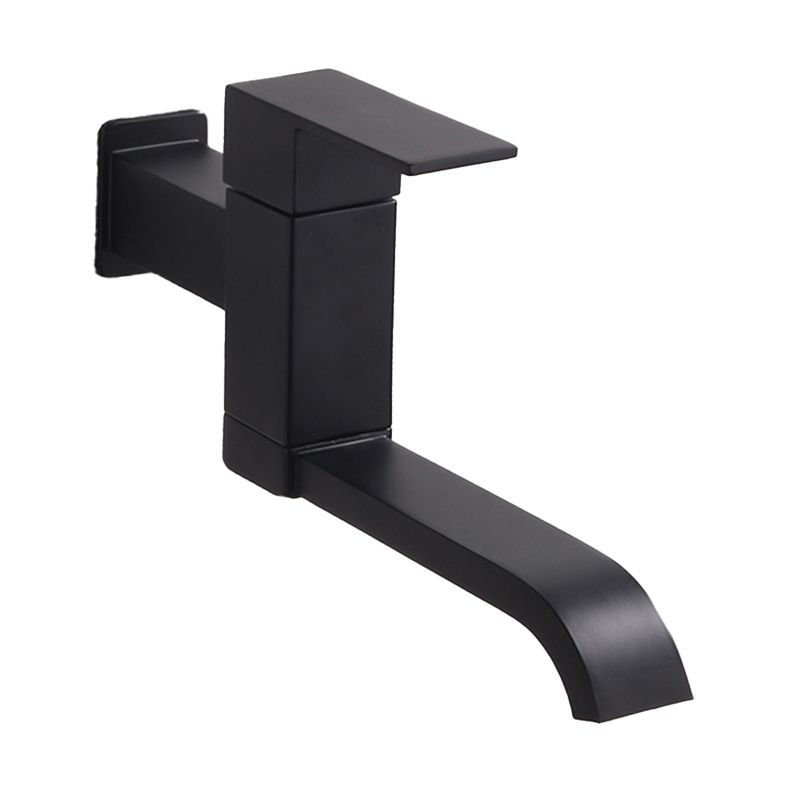 Contemporary Wall Mounted Bathroom Faucet Lever Handles Low Arc Rotatable Brass Faucet