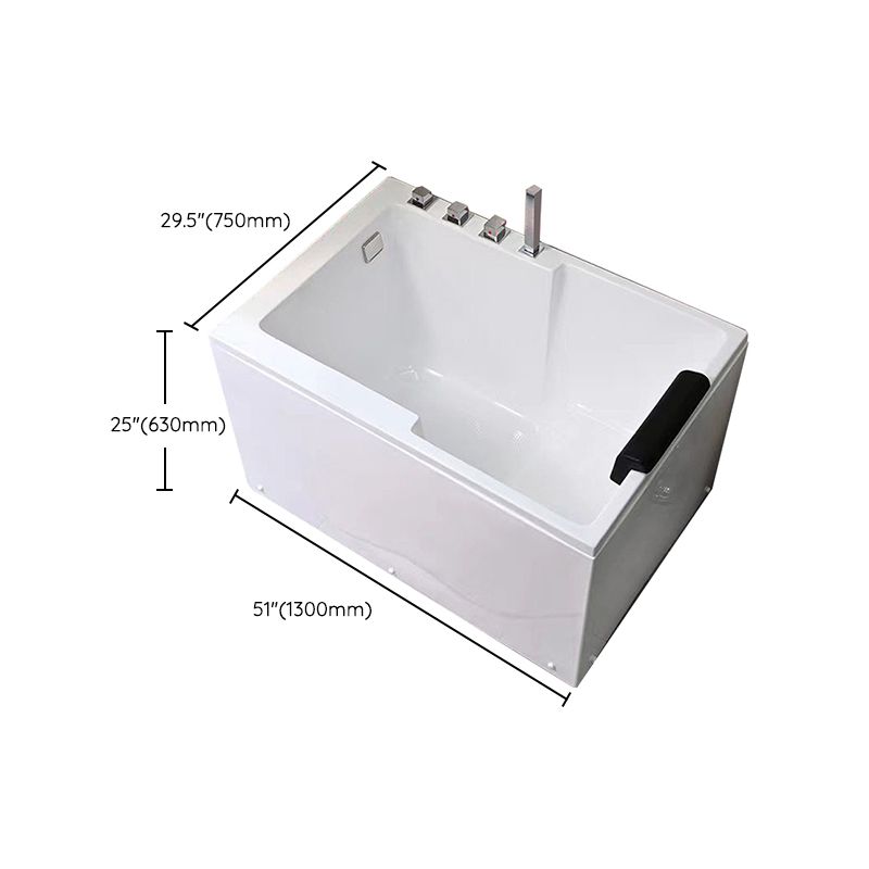 Modern Acrylic Rectangular Tub 29.53-inch Wide Soaking Bathtub