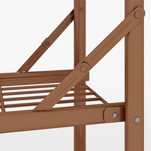 Brown Metal Frame Wardrobe Armoire Modern Folding Wardrobe Cabinet