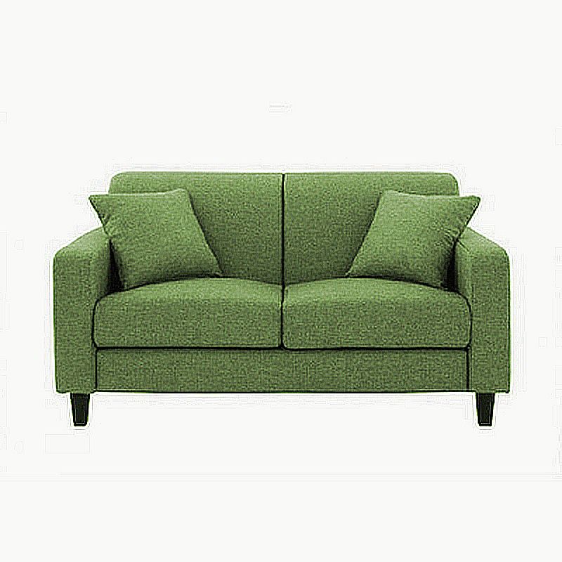 Contemporary 2-seat Sofa Square Arm Settee with Removable Cushions