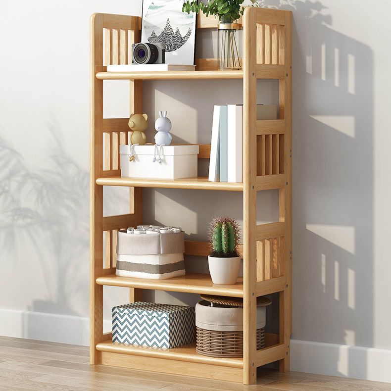 Standard Shelf Bookcase With Rectangular Shelves Wooden Bookshelf