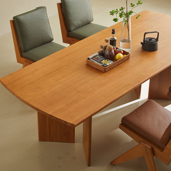 Rectangle Dining Table Pine Solid Wood Dining Table with Natural Finish Legs