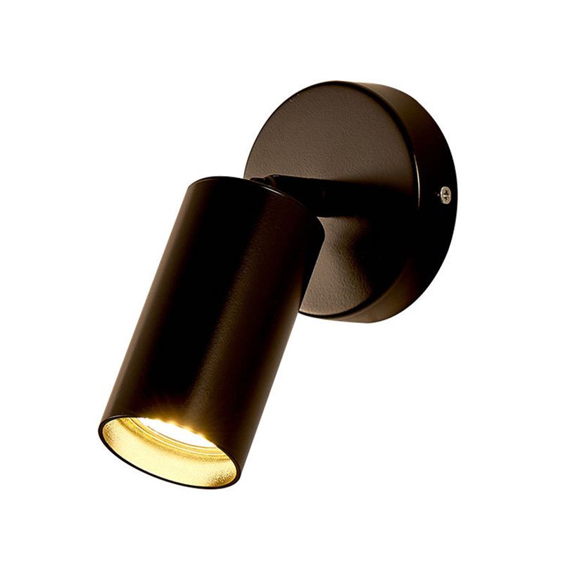 Cylindrical Metal Spotlight Wall Sconce Nordic Style Simplicity Bedside Reading Light for Bedroom