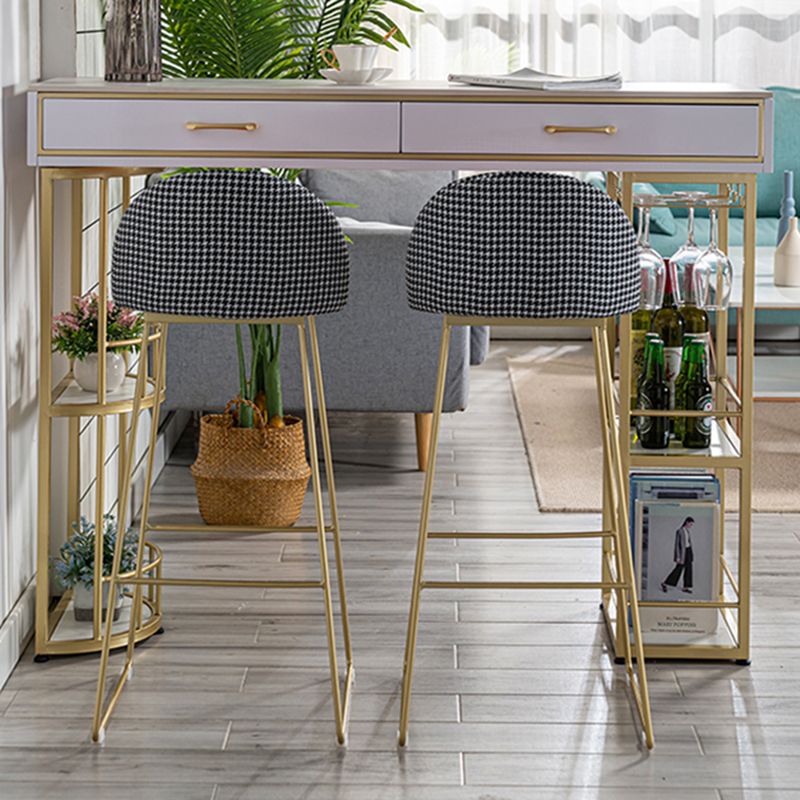 Glam Stone Rectangle Counter Table 1/3 Pieces Bar Table Set for Living Room