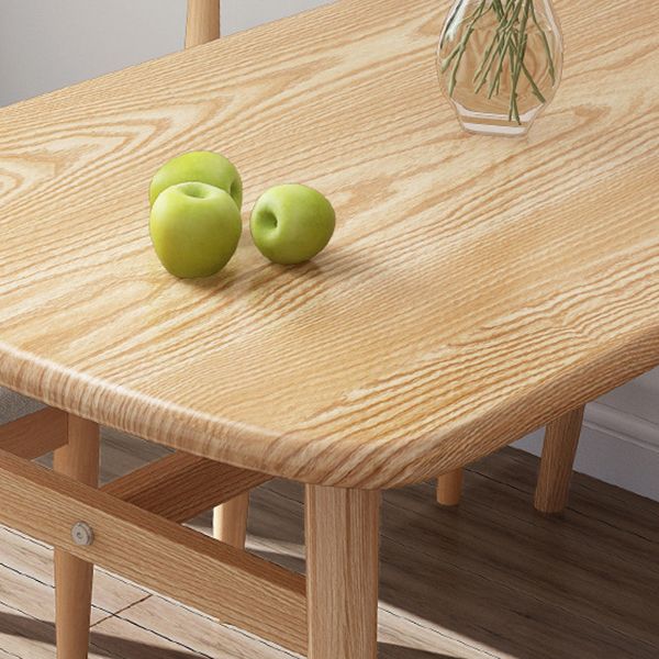 Light Wood Finish Table Modern Rectangle Dining Table for Home
