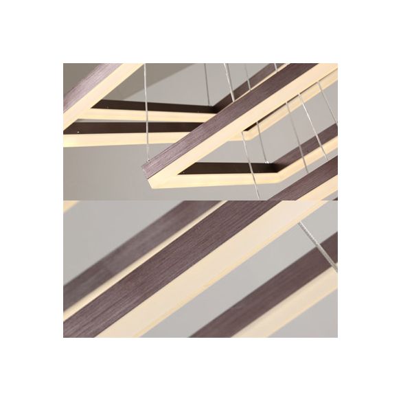 Multi-Layer Bedroom Chandelier Acrylic 1/2/3-Light LED Minimalist Suspension Pendant in Coffee, Warm/White/Natural Light