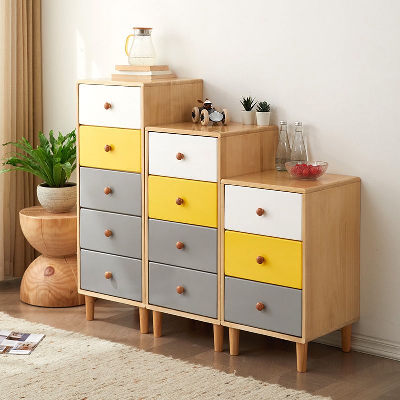 Modern Solid Wood Chest with 4 Natural Legs and Soft Close Drawers