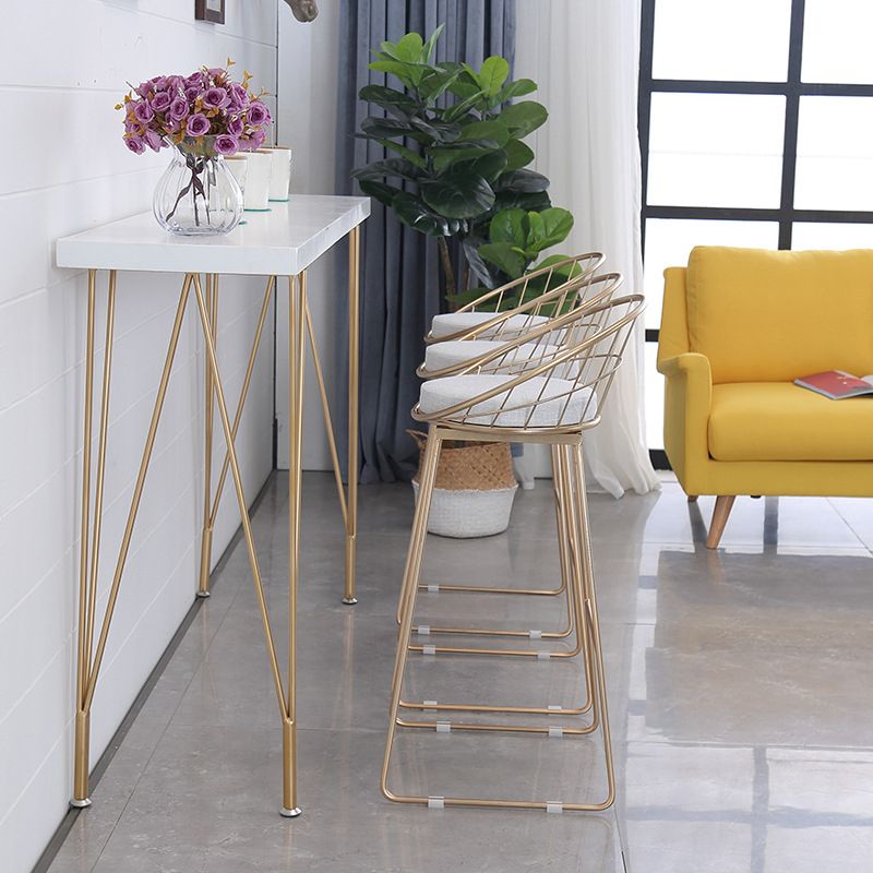 Scandinavian Style Counter Stool Upholstered Indoor Bar Stool with Footrest