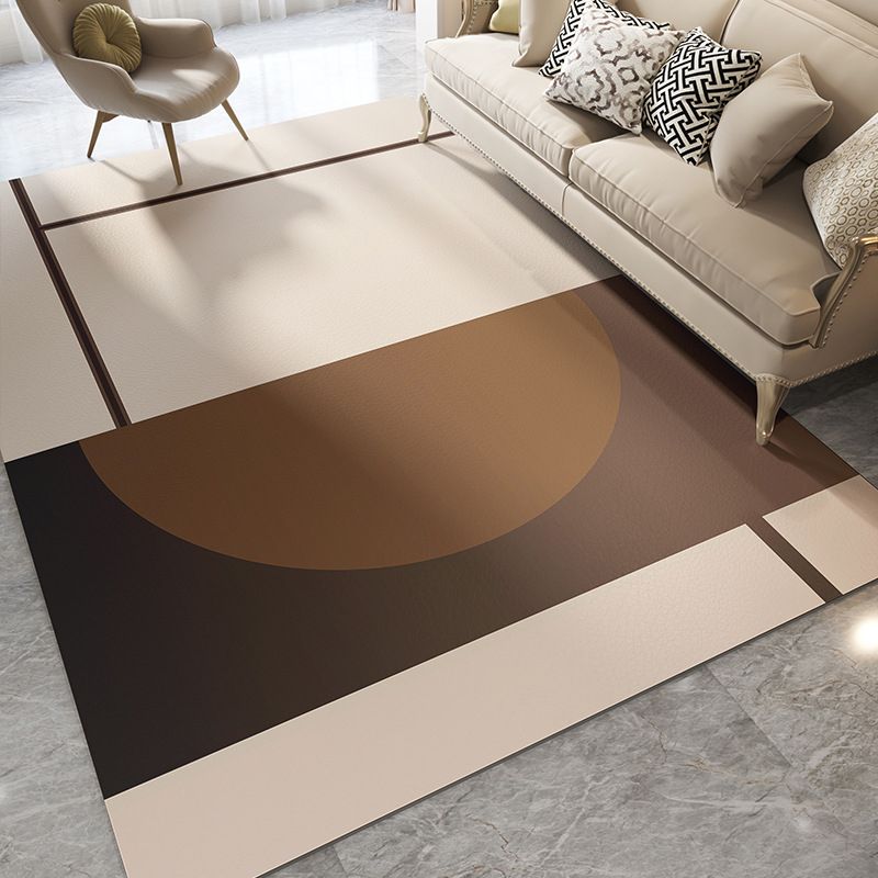 Light Gray Modern Rug Blending Striep Rug Stain Resistant Rug for Drawing Room