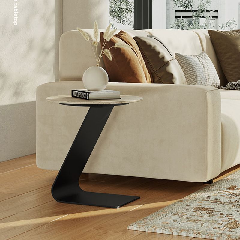 Minimalist Slate Coffee Table Round Bunching Coffee Table Sets for Living Room
