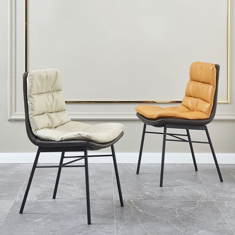 Contemporary Style Dining Metal Chairs Dining Armless Side Chairs for Kitchen