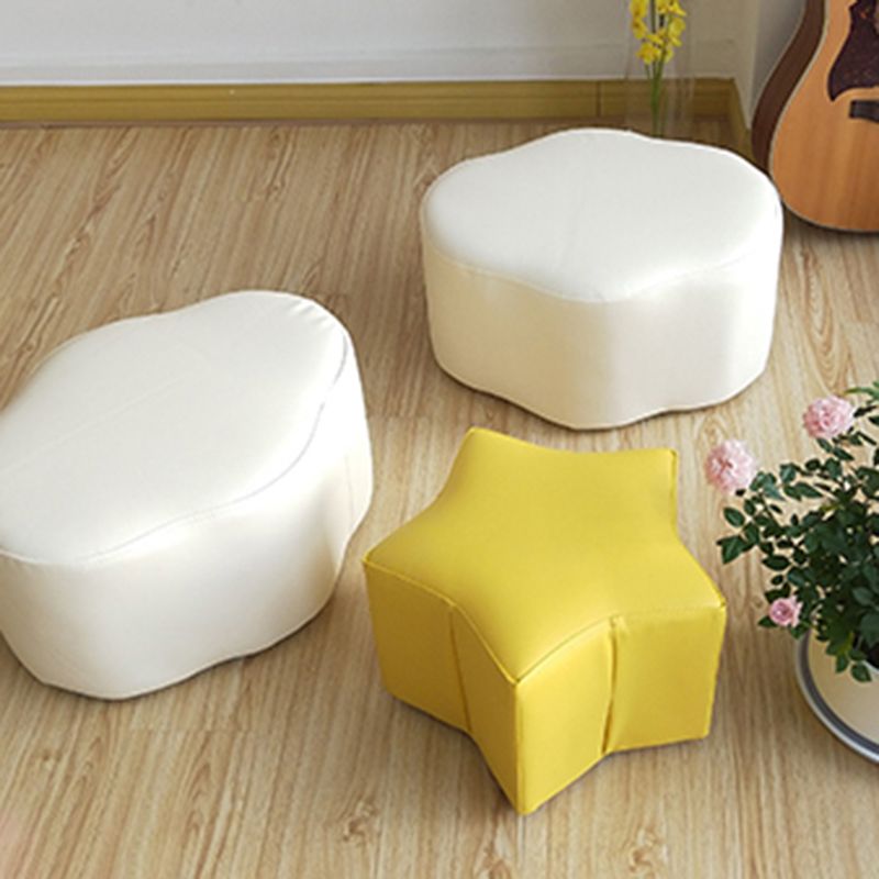 Modern Water Resistant Standard Specialty Shape Pink Leather Ottoman