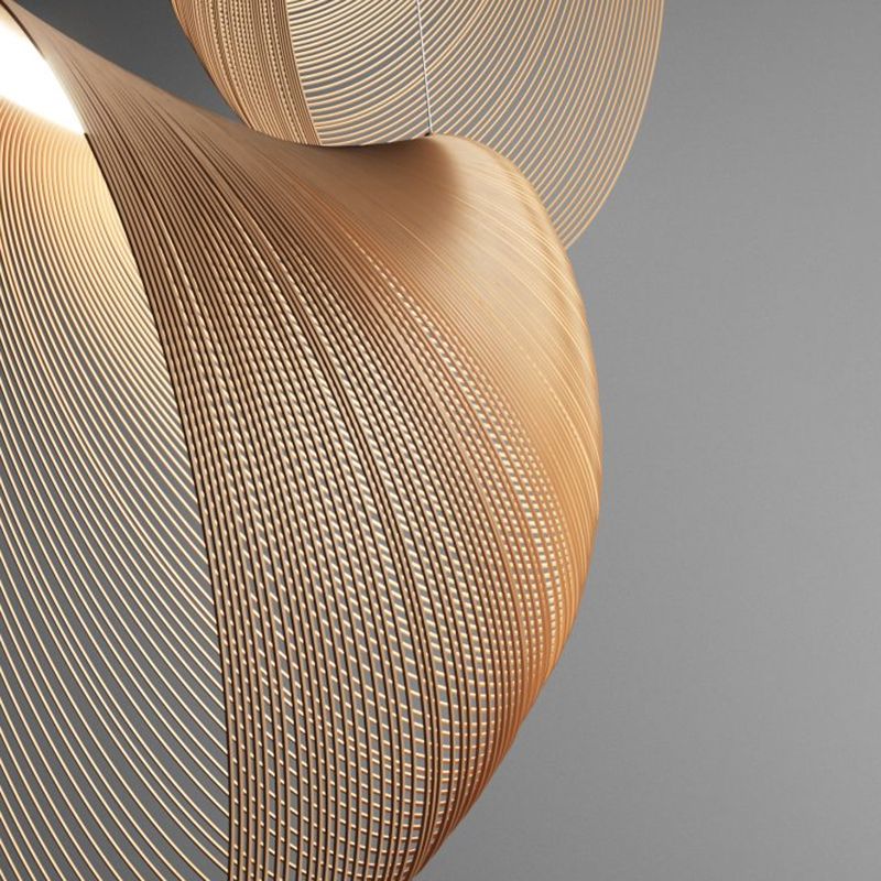 Wooden Hanging Light Household Pendent Lighting Fixture for Sitting Room