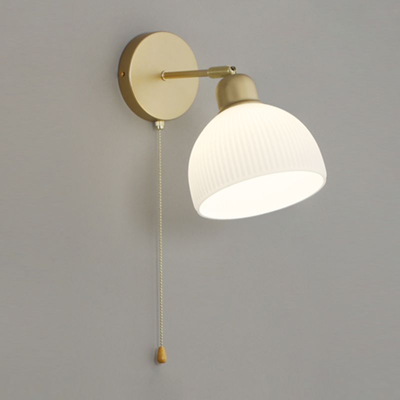 American Style Copper Wall Light Dome Shape Wall Lamp for Living Room