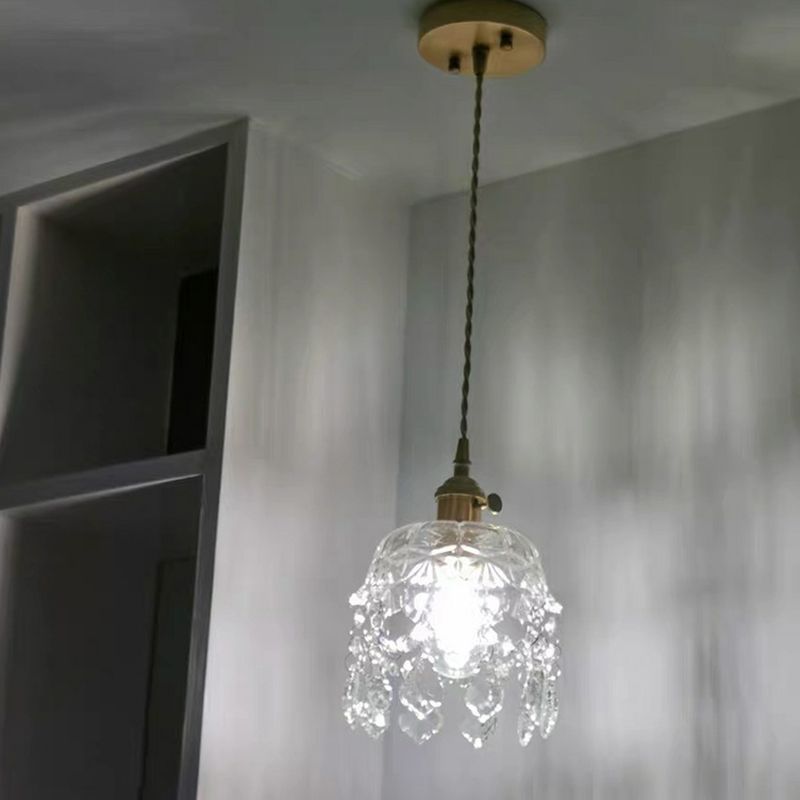 Lampe de suspension contemporaine simple lumière en verre de pendaison de suspension pour chambre à coucher