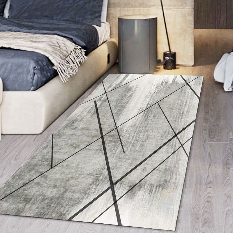 Blauwe woonkamer vloerkleed geometrisch patroon polyester gebied tapijt vlek resistent tapijt