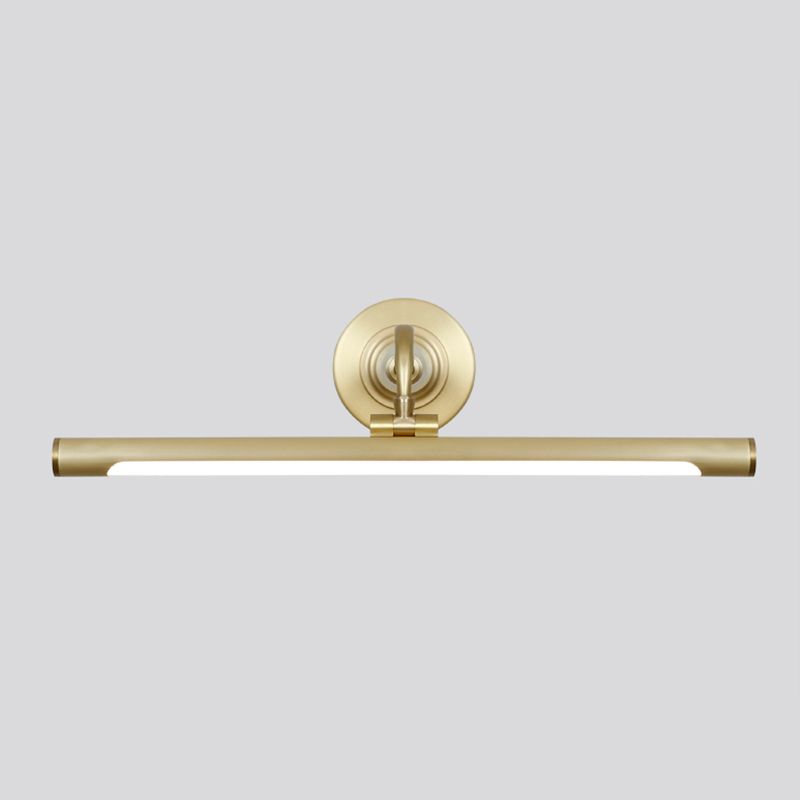 Metal linear Shade Mirro Wall Lights Modern 1 Head Wall Mount Fixture in Brass