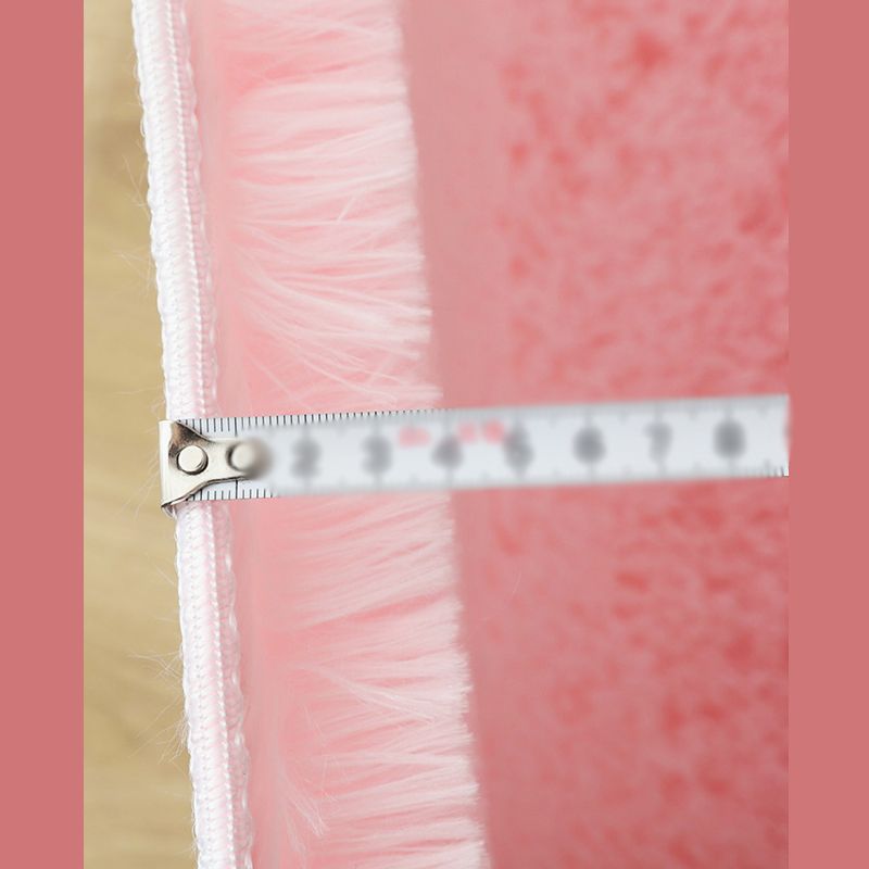 Simple Indoor Room Rug Pink Pure Color Carpet Polyester Non-Split Indoor Carpet