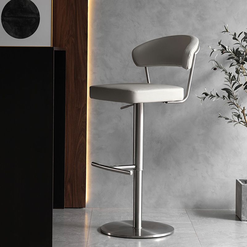 Modern Style Adjustable Backrest High Stool with Leather Cushion