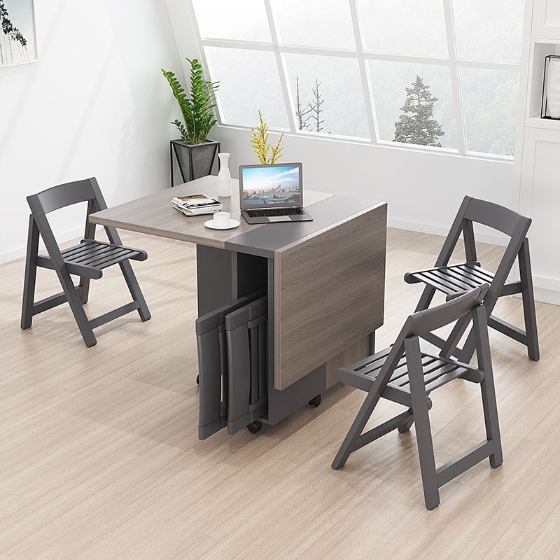 39.4''l Rectangular de mediados de siglo Modern de comedor Mesa de hoja caída para el hogar (solo mesa)