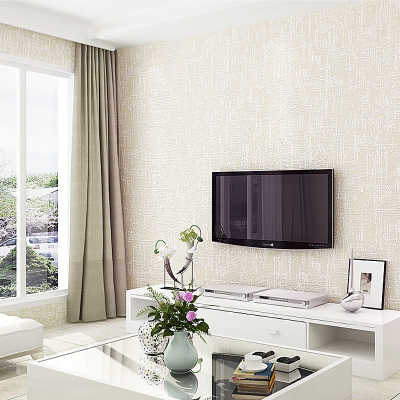 Self-Stick Solid Wallpaper Simplicity Textured Wall Decor with Removable Design, 17.1-sq ft
