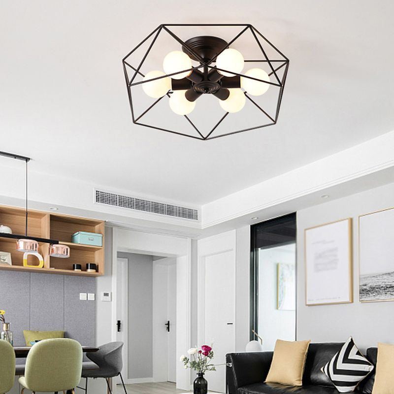 Metalen geometrische schaduw spoel plafondlicht industrieel multi lights plafondlamp armatuur