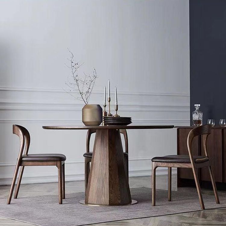 Farmhouse Style Wood Dining Side Chair Solid Back Armless Chair for Home Use