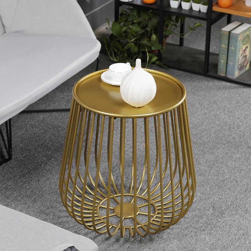 Mid-century Modern Round Iron Coffee Table, Frame Base Coffee Table