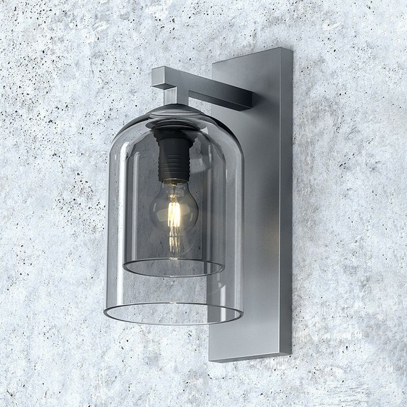 13.5" H Double-layer Glass Shade Creative Wall Lamp Single Bulb Modern Simplicity Bell Shaped Sconce Light