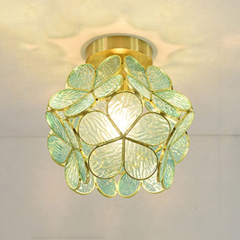 Modern Ceiling Light 1-Light Ceiling Mount Lamp with Glass Shade for Living Room