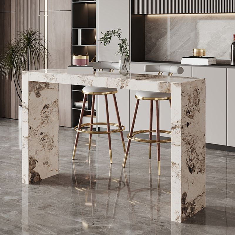 Glam Rectangle Bistro Bar Table Sintered Stone Bar Table for Home
