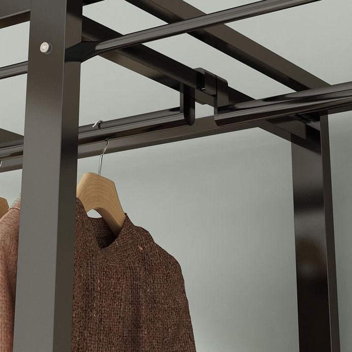 Freestanding Metal Frame Wardrobe Foldable Wardrobe with Garment Rod