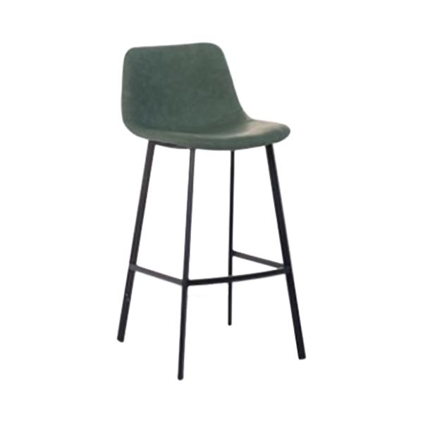 Industrial Low Back Bar-stool PU Leather Bar Stool with Metal Legs