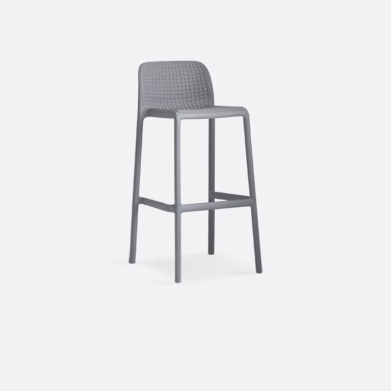 Modern Plastic Footrest Bar Stool Low Back Coffee Shop Counter & Bar Stool