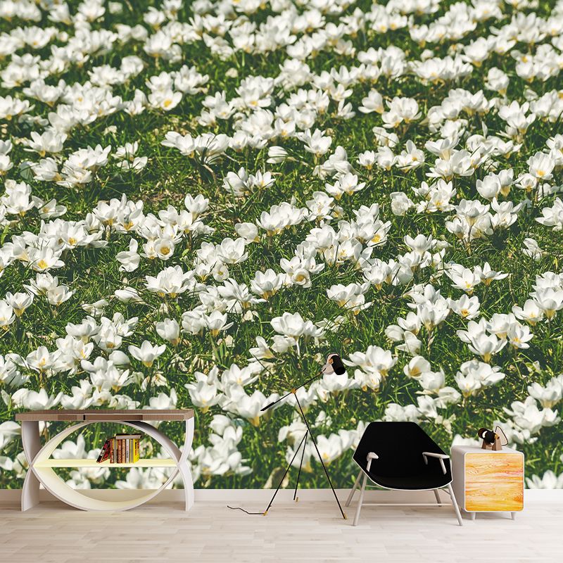 Modern Saffron Mural Wallpaper Stain Resistant Wall Covering for Living Room