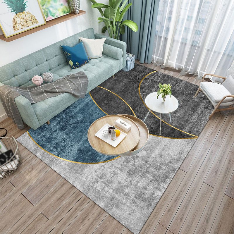 Minimalist Geometry Pattern Rug Polyester Carpet Washable Indoor Carpet for Home Decoration