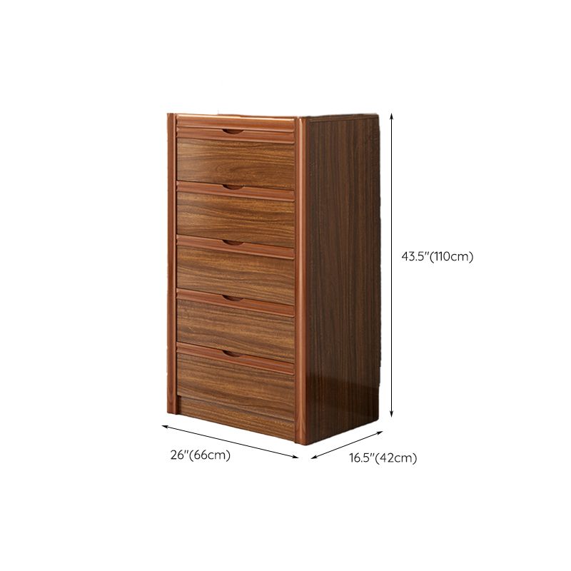 Contemporary Storage Chest Bedroom Chest in Brown with Drawers