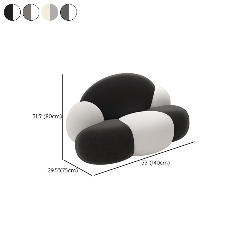 29.53" Wide Polyester Blend Curved Sofa Cloud Shape Armless Sofa