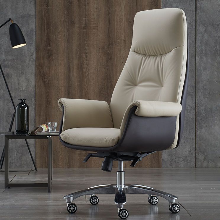Contemporary Managers Chair Wheels Fixed Arms Tilt Mechanism Executive Chair