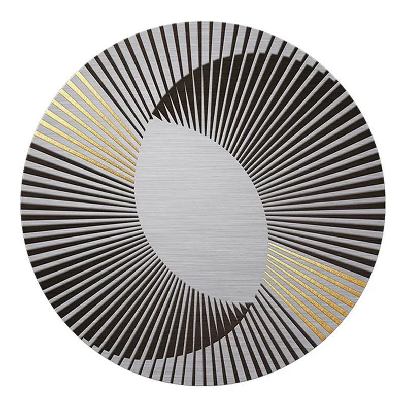 Black Modern Rug Polyester Straight Line Rug Washable Rug for Drawing Room