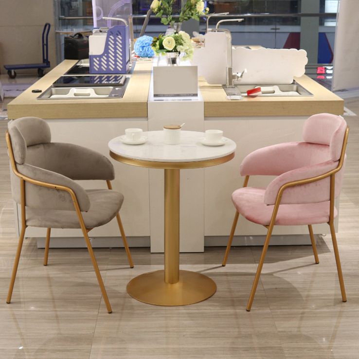 Chaise d'appoint de salle à manger de style Glam en métal, chaise d'appoint à dossier ouvert de 23'' de large