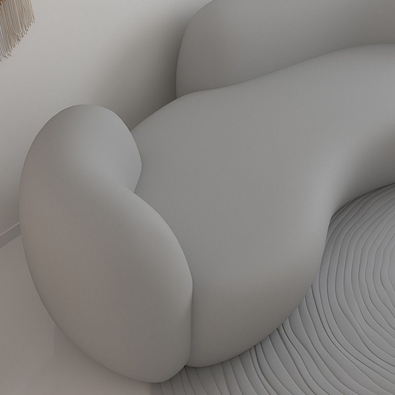 Curved Loveseat Sofa Contemporary Style Unique Seating for Living Room