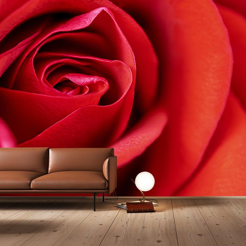 Partial Close-up of Flower Mural Soft Color Stain Resistant Wall Art for Living Room