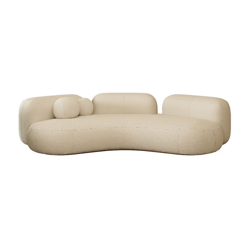 Contemporary Wool Curved Sofa Armless Sofa for Living Room, Apartment