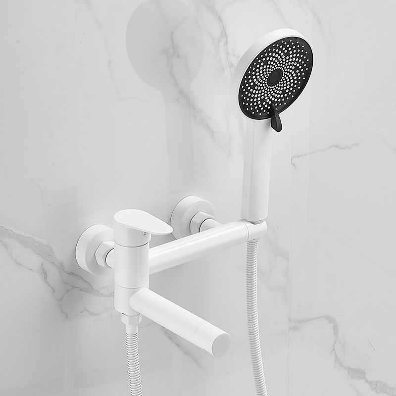 Wall Mounted Metal Tub Filler Low Arc Single Handle Tub Faucet Trim