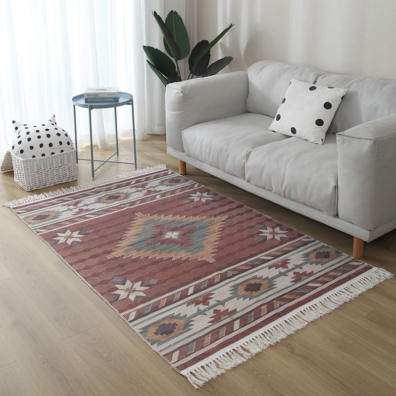 Vintage Ameicana Muster Teppich Funky Baumwollmischung Teppich Teppich für Wohnzimmer