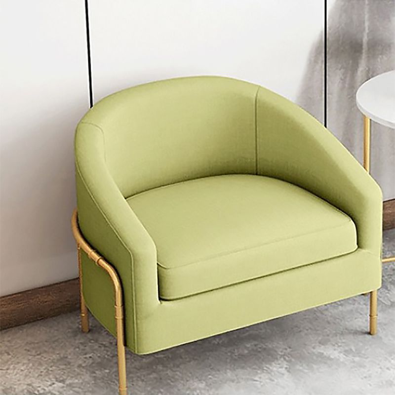 23.62" Wide Linen Barrel Chair Arms Included Barrel Accent Chair with Basic Four Leg