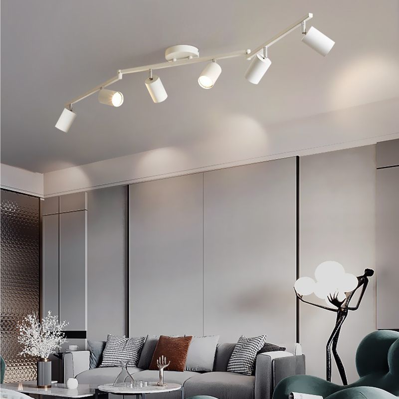 Contemporary Ceiling Light Multi - Light Ceiling Semi Flush in Black / White