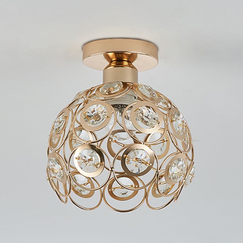 Nordic Crystal Ceiling Light Simple Flush Mount Light Fixture for Bedroom
