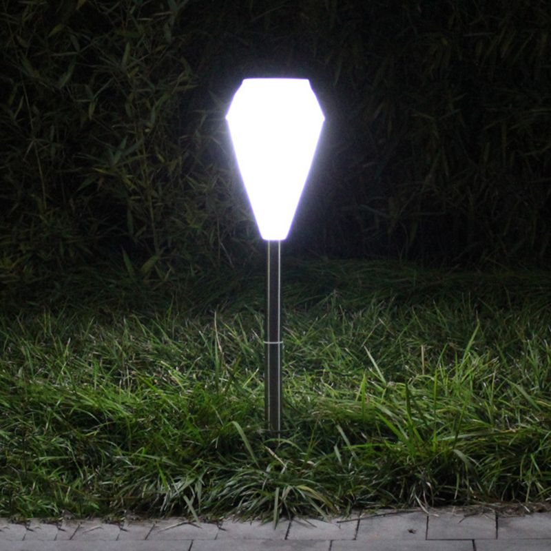 Plastic Diamond Solar Ground Lighting Contemporary White LED Landscape Light for Pathway